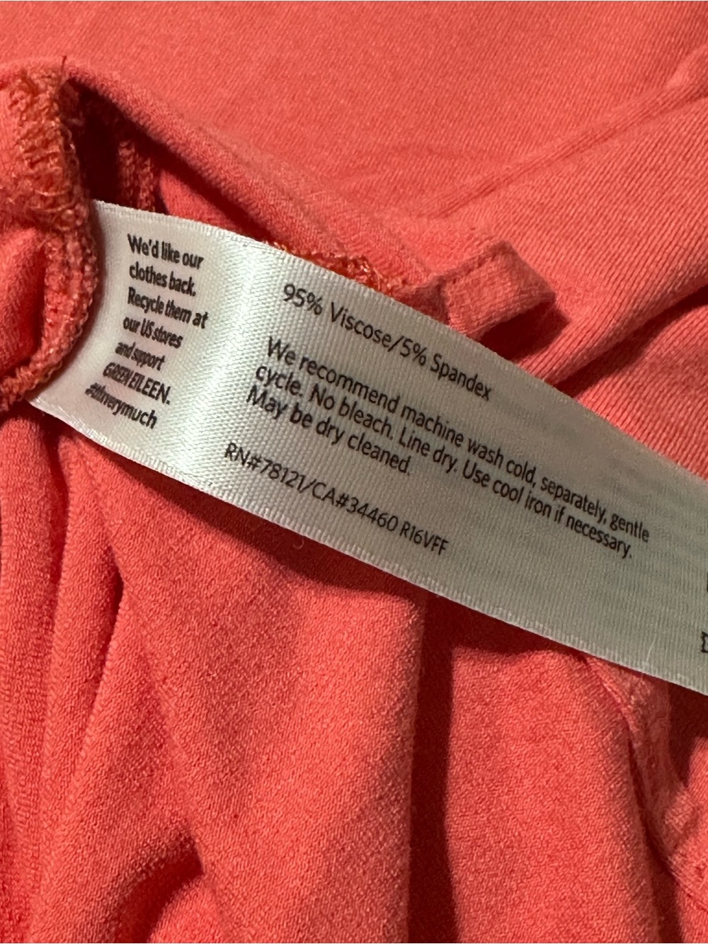 EILEEN FISHER XL Pink/Coral Sleeveless Tunic Tank Top Jersey Casual Closet Basic - Picture 6 of 9